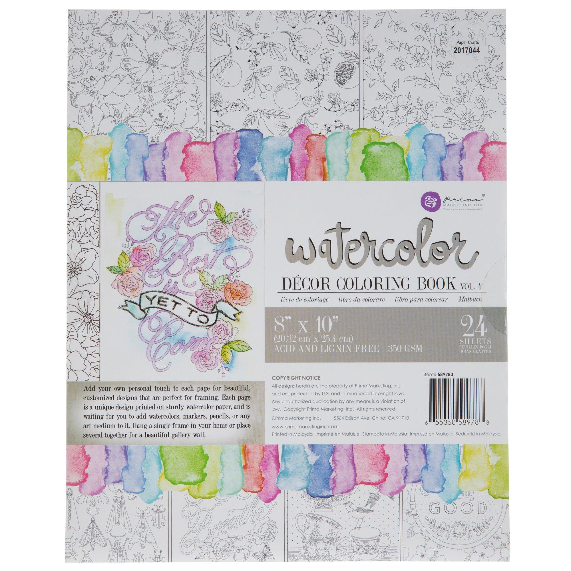 Watercolor Decor Coloring Book: Volume 4, Hobby Lobby